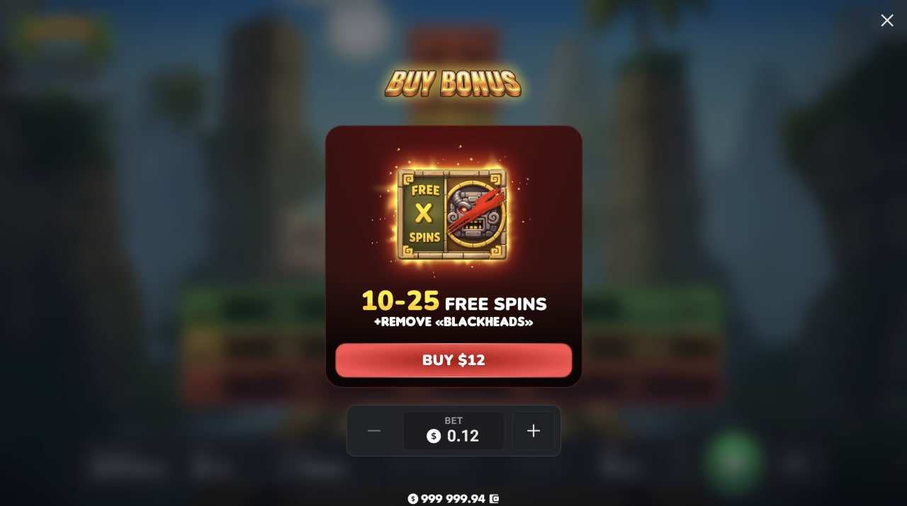 Прозорецът Bonus Buy в Aztec Totem с 10 до 25 безплатни завъртания